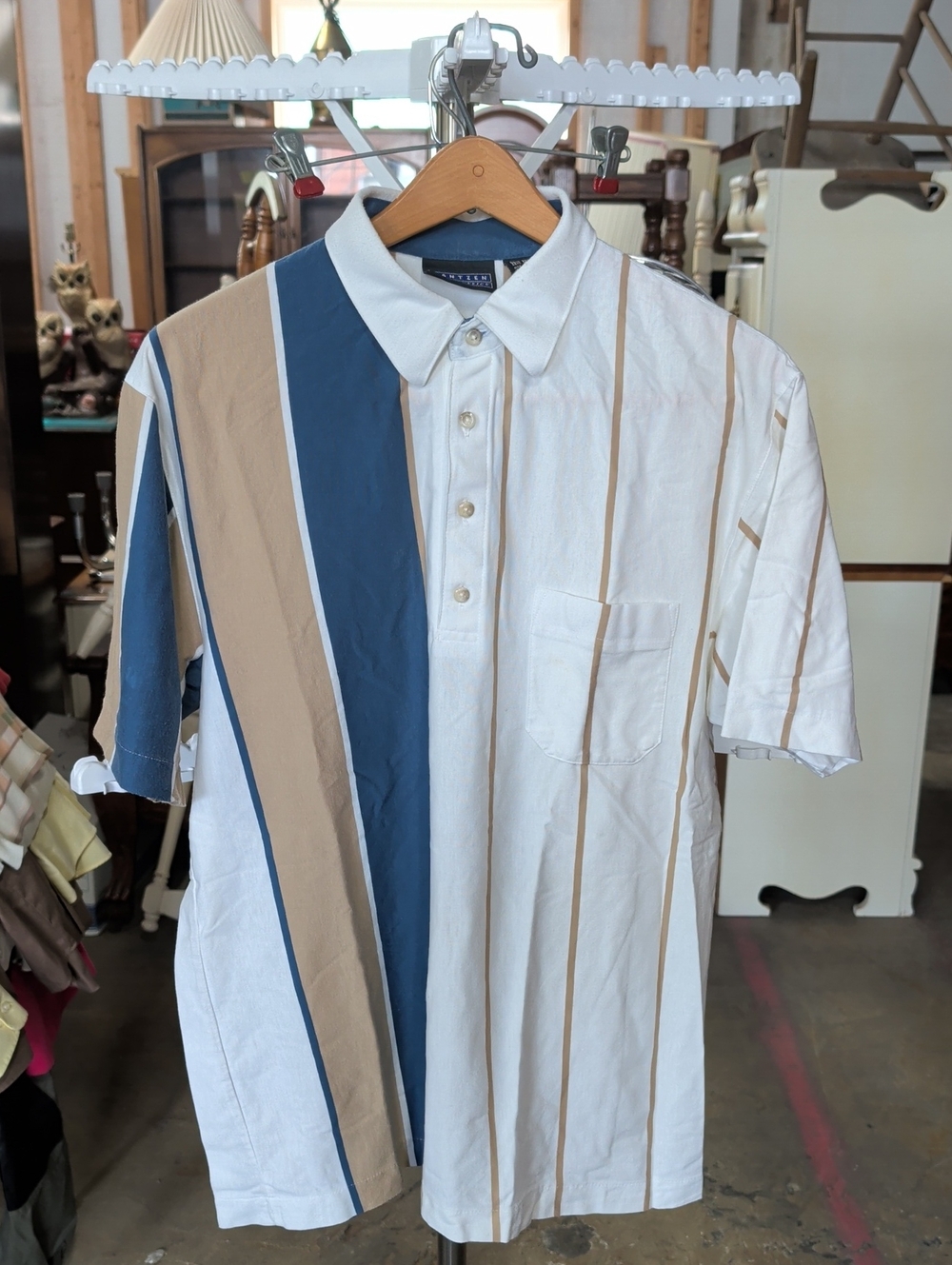 80s/90s Jantzen Classics Asymmetrical Colorblock Polo Shirt